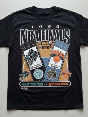 1999 NBA Finals Spurs vs Knicks Black T-shirt